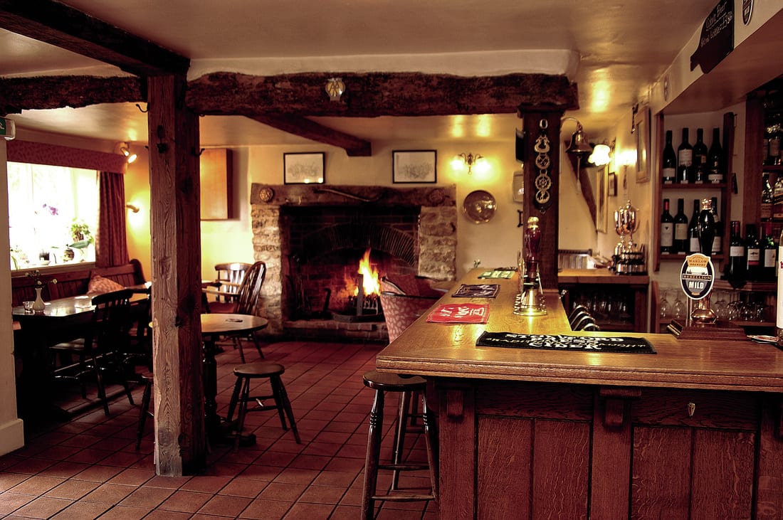 The cosy interior of The Red Lion, Chalgrove